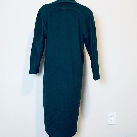 Vintage Green Wool Blend Princess Trench Peacoat Small Medium Velvet - Picture 3 of 9
